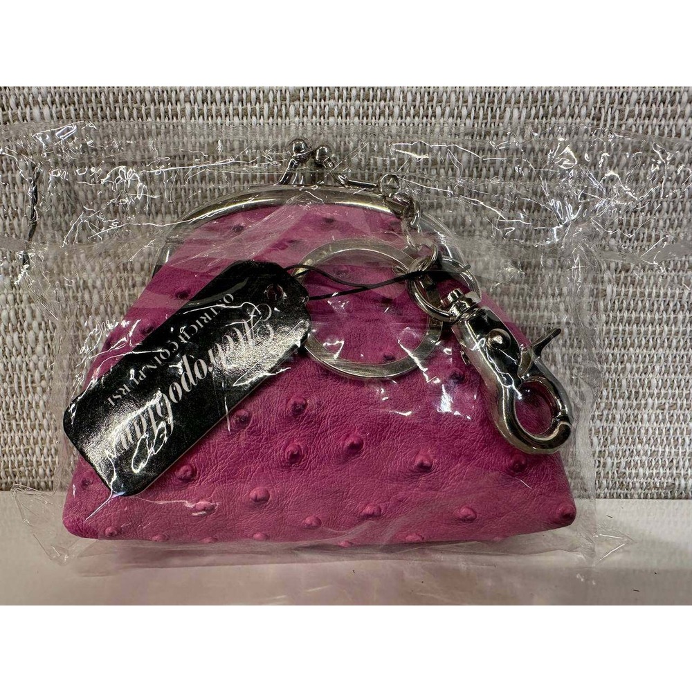Metropolitan Pink‎ Ostrich Coin Purse Keychain Kiss Lock Pouch 057 (92)